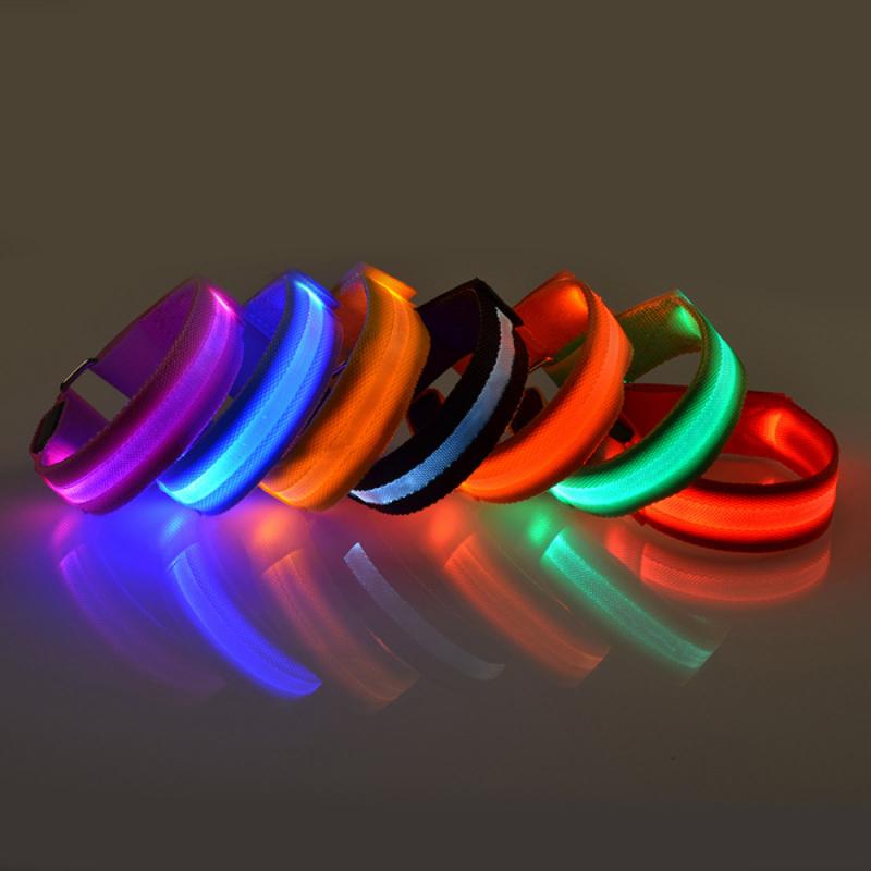 Outdoor Flashing Arm Band Warning Light Safety LED Reflective Belt Wristband Night Jogging Biking Cycling Running Arm Belt