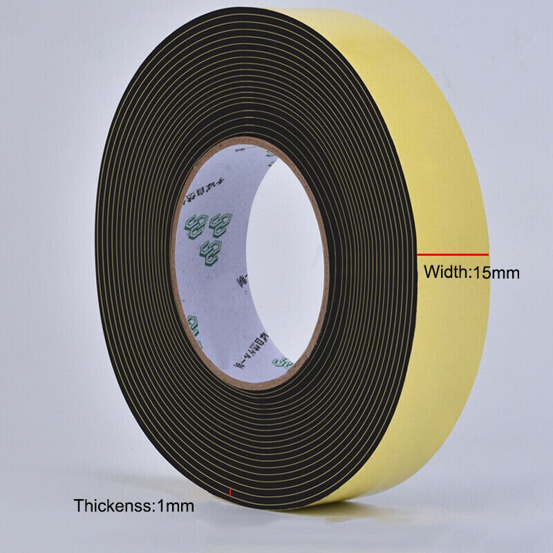 10M Sealing Foam Tape Strong Adhesive Sponge Mounting One-Sided Seal Tape Pad Door Window Sound Insulation Sticky 1mm Thickenss: 15mmX10mX1mm