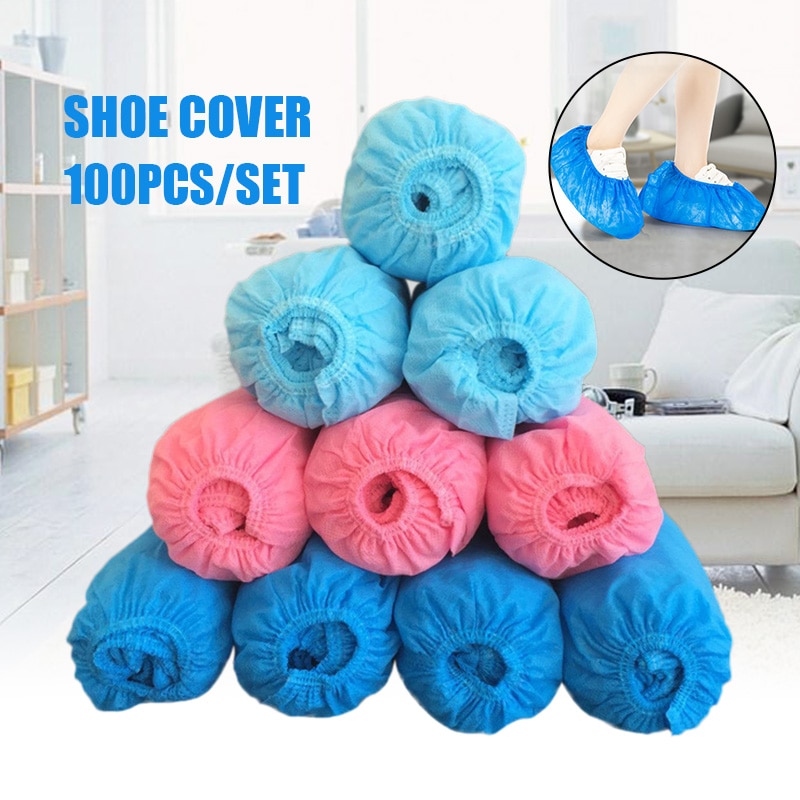 100 stuks non-woven overschoenen wegwerp overschoenen dikke overschoenen antislip universeel  qp2