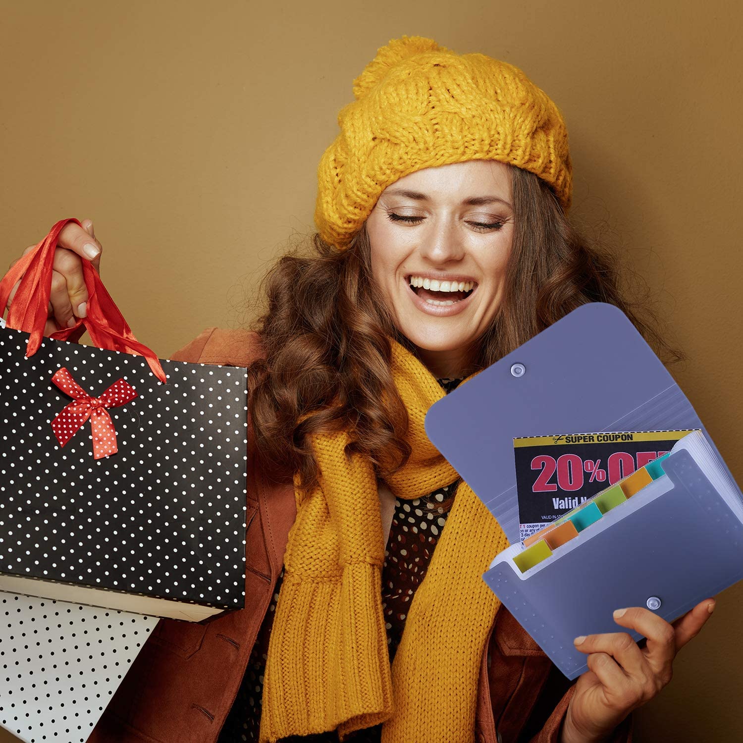 PP A6 File Folder Document Bag Receipt File Expanding Wallet Bill Folder 13 Pockets Tickets Card Holder Office Supplies