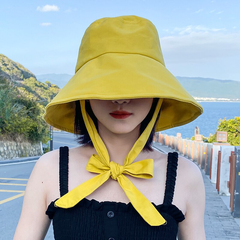 Sombrero de pescador con visera pequeña para mujer, gorro de pescador coreano de Color sólido a la , antiquemaduras solares, para exteriores