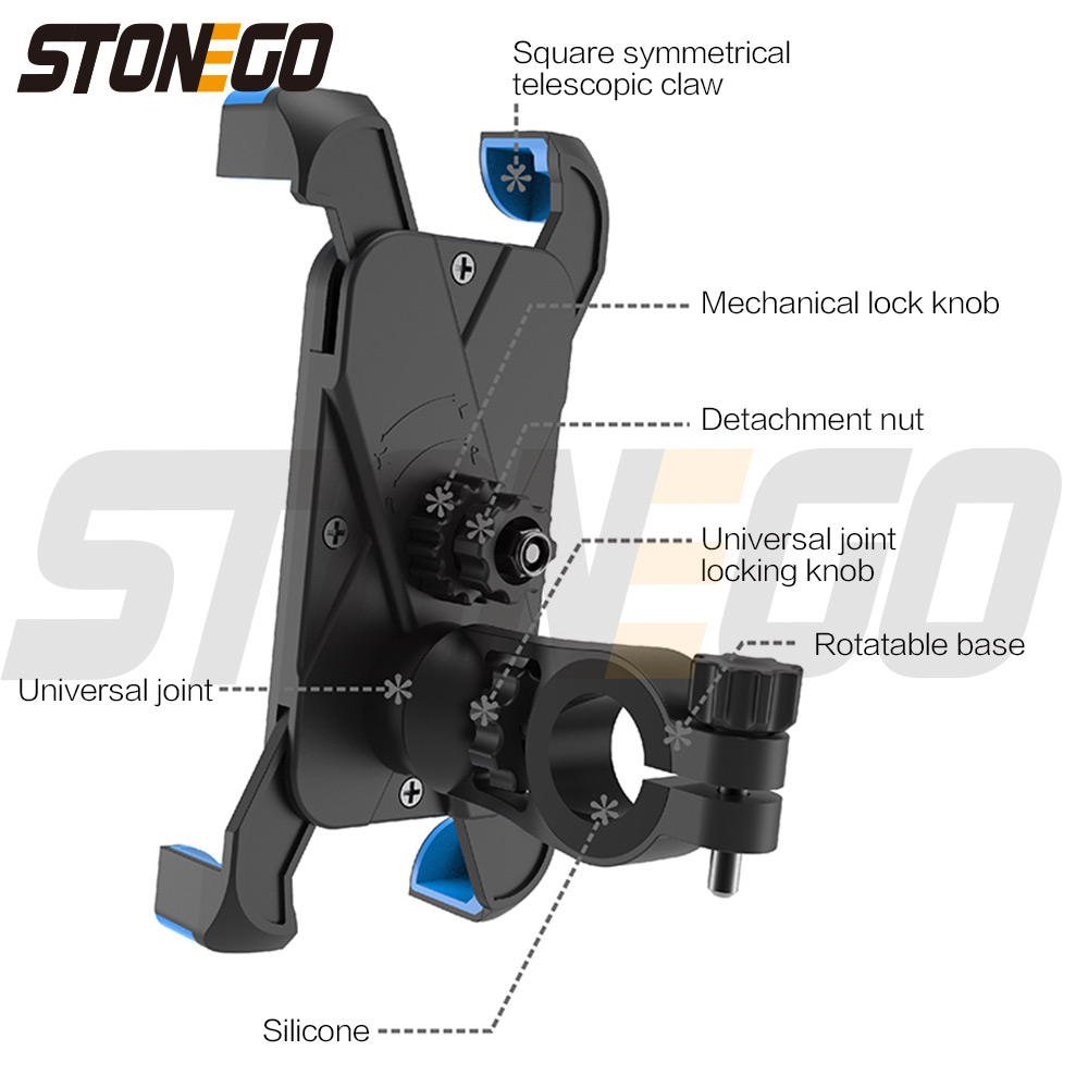 STONEGO Uniwersalny uchwyt na telefon rowerowy Premium do montażu na stojaku Akcesoria motocyklowe Idealny dla entuzjastów rowerów lub motocykli