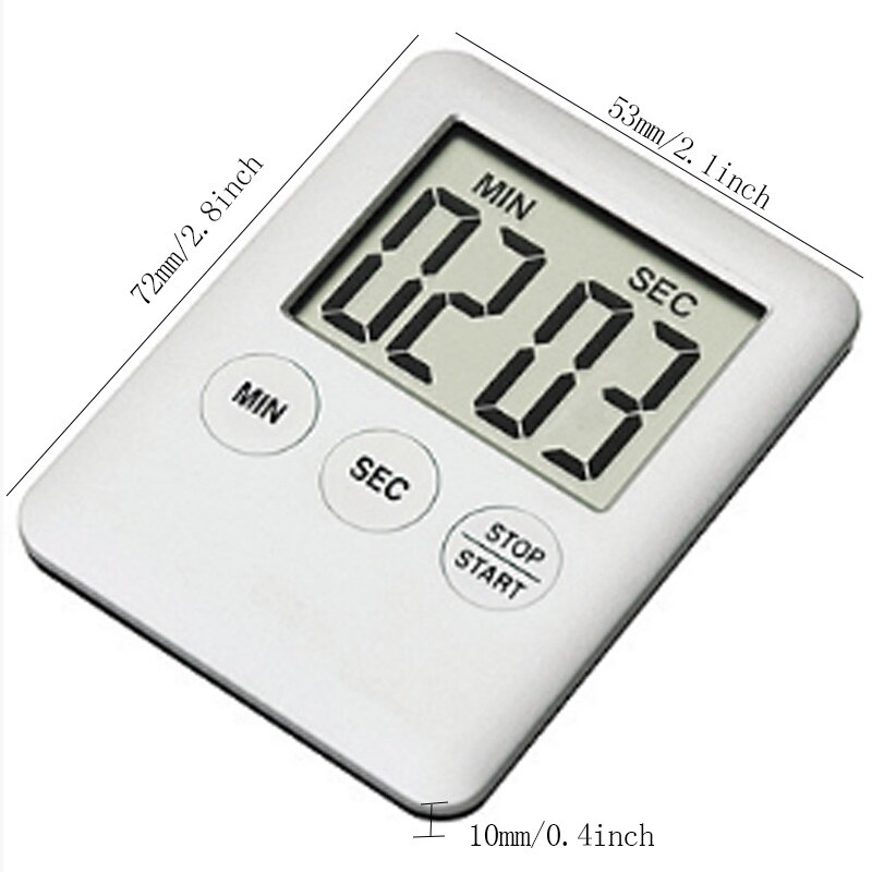 cooking egg timer egg stopwatch minuteur cuisine cronometro digital cute kitchen LCD Count Up Countdown Alarm Magnet Clock: white