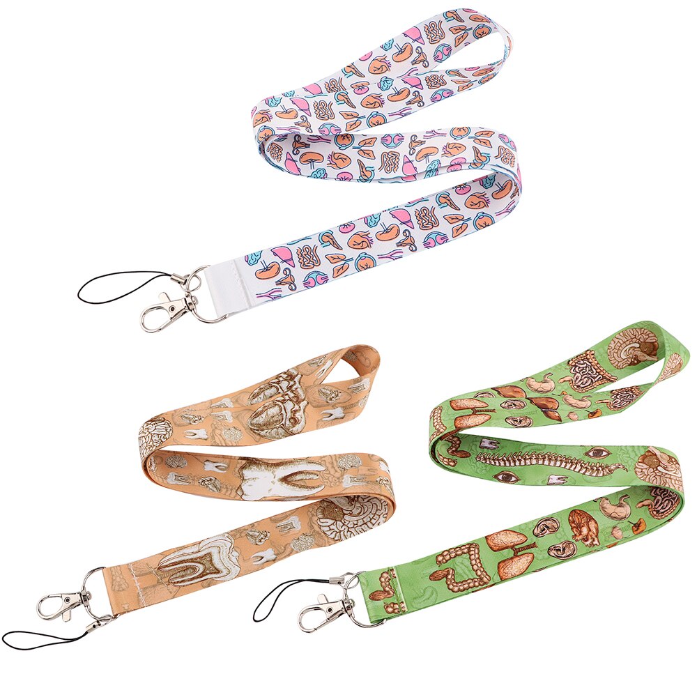 JF1015 Menselijke Organen Lanyards Voor Key Nekband Voor Kaart Badge Gym Sleutelhanger Lanyard Sleutelhouder Diy Opknoping Touw Arts verpleegkundige