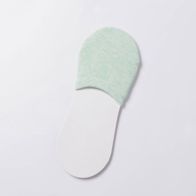 Summer Cotton Solid Women Boat Socks Cool Half Palm Non-slip Thin Invisible High Heel Socks Half Casual Breathable Peds &amp; Liners: Green