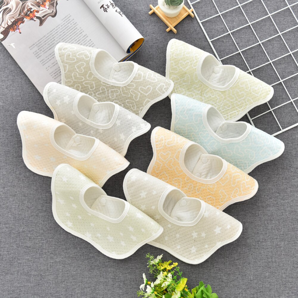 Bonito estilo flor babadores de bebê girando duplo pressão padrão de moda coração estrela babadores meninas meninos colar cachecol