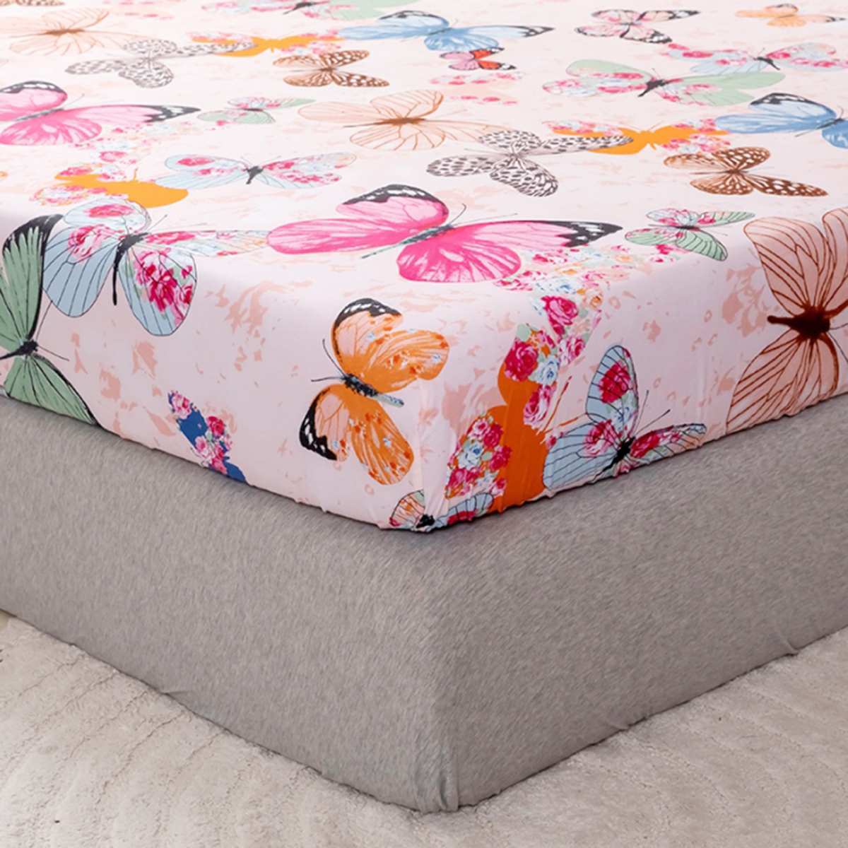 Product 1pcs 100% polyester printing fitted sheet with four corners and elastic band sheets WITH pillowcases