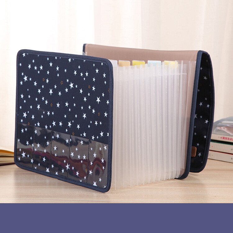 File Folder Folders for Documents A4 Large-capacity 12 Pockets Portable Filing Cabinet Expandable Briefcase Office Accessories