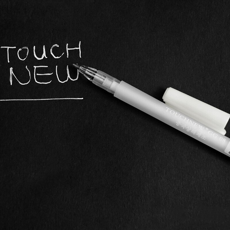 Marker pen White Hook Liner Pens Black Paper Highlighter Reviser 0.8mm