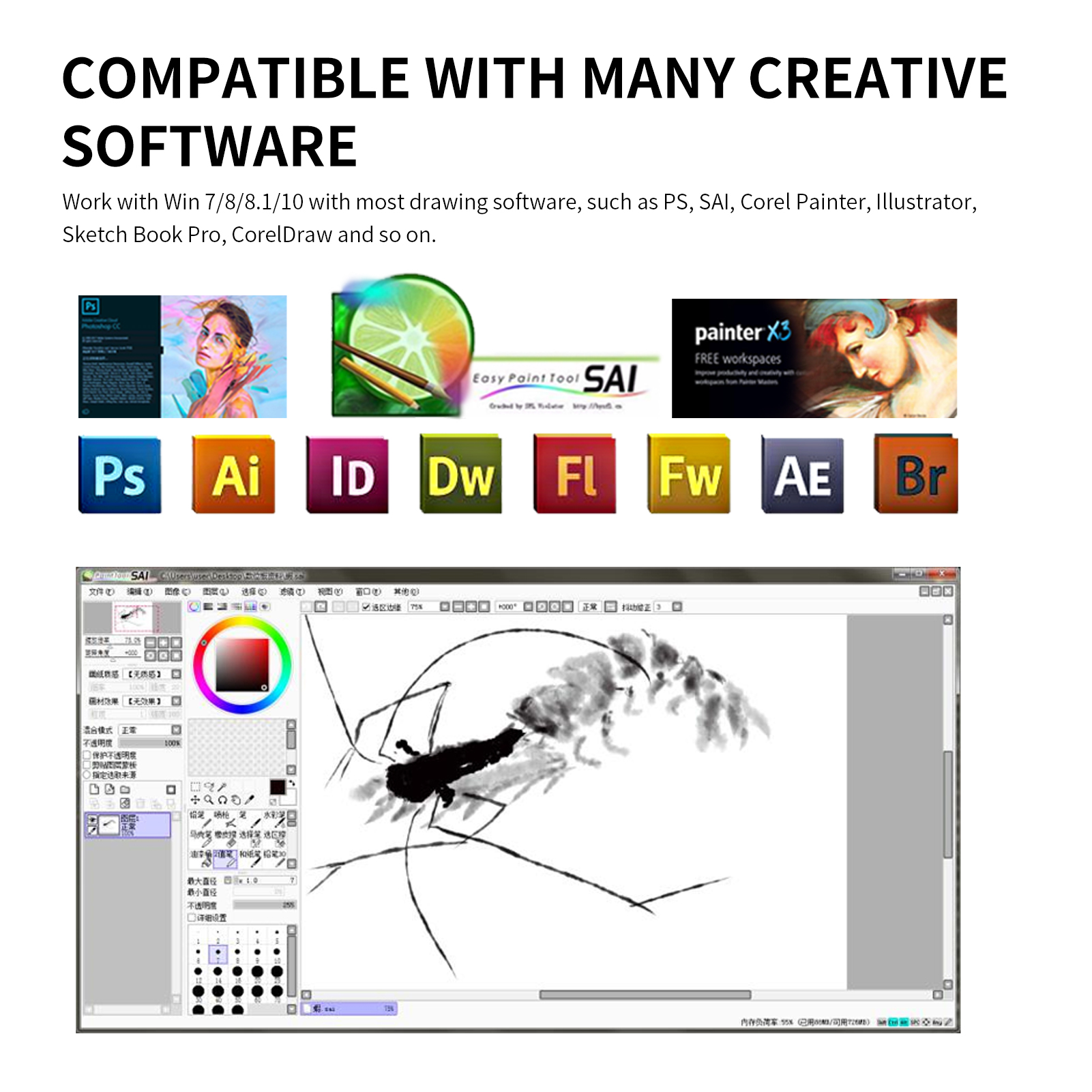 10 księżyców T503 cyfrowy tablet graficzny robić rysowania Ultralight bezbateryjny rysik 8192 poziomy ciśnienie 4 Kys android OTG