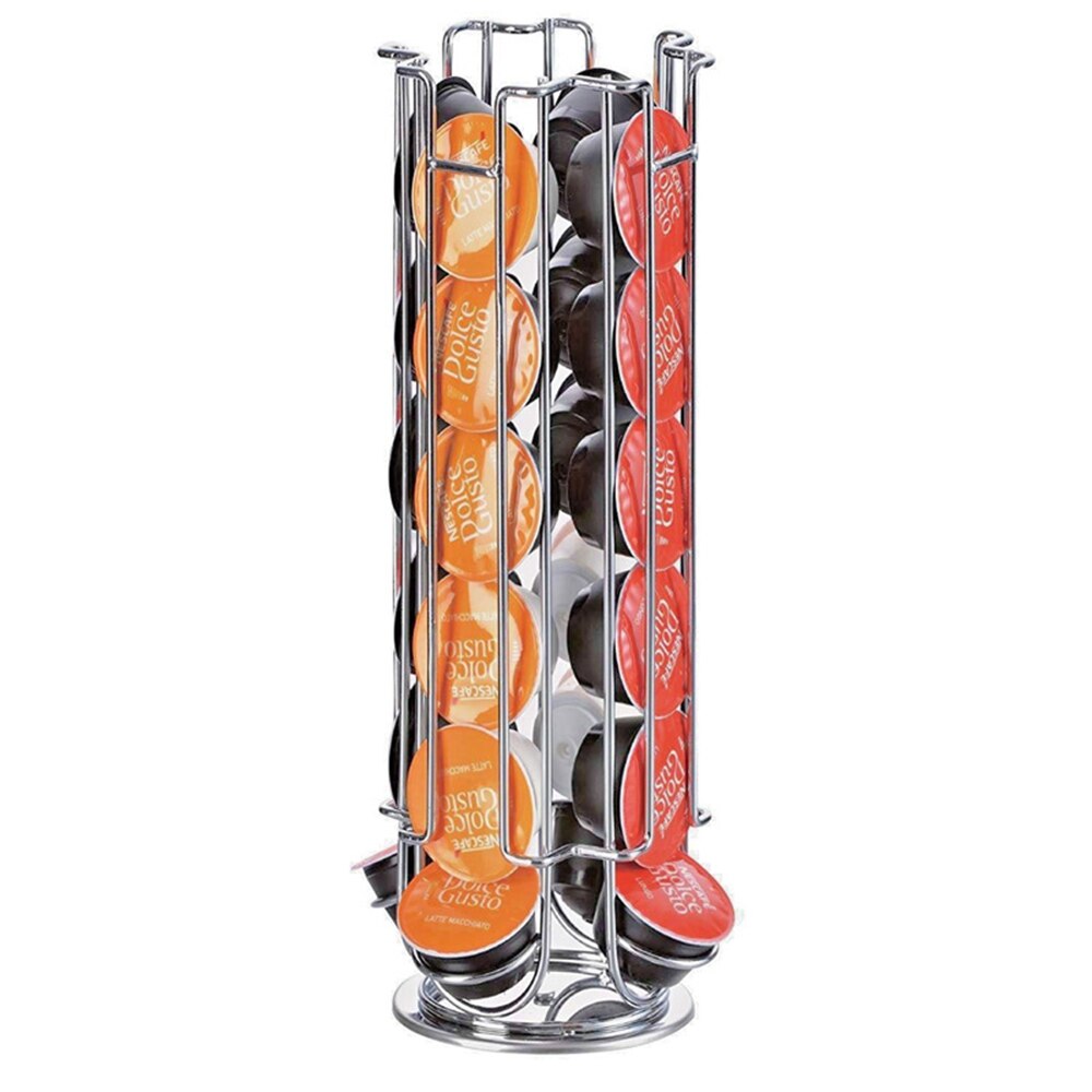 Coffee Pods Holder Plating Stand Coffee Capsule Storage Rack Dolce Gusto Capsule Rotating 24 Capsule Coffee Pod Holder: Default Title