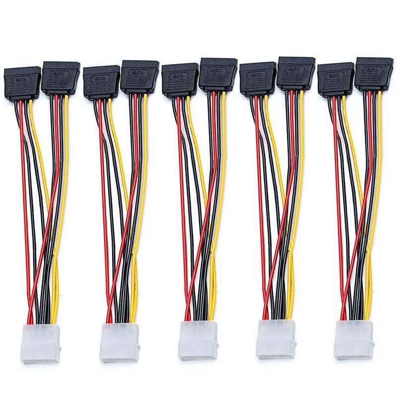 5Pcs 4 Pin Molex Naar Sata Power Cable Adapter Voor Ide 8 Inches: Style 1