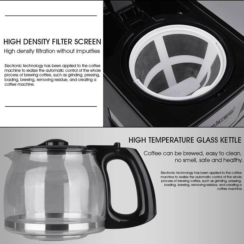 1.5L large-capacity Automatic Electric American Drip Coffee Machine For Home Office Espresso Coffee Maker Kitchen Appliance