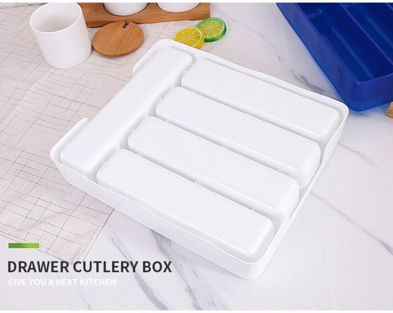Kitchen Tools Drawer Organizer Tray Spoon Forks Cutlery Separation Finishing Rack Storage Box Portable Cutlery Storage Organizer
