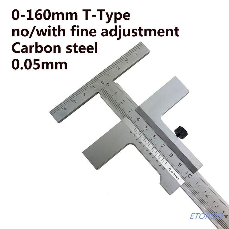 0-160mm T-Type Markering Schuifmaat met fijnafstelling/T Markering Schuifmaat met fijne ajustment/T-Type Markering gauge