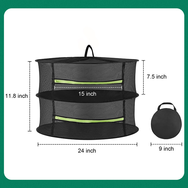 2-Layers Herb Drying Rack Food Dryer Mesh Drying Rack Mesh Net Collapsible Dryer Net Dryer Drying Rack Hanging For Flowers Seeds