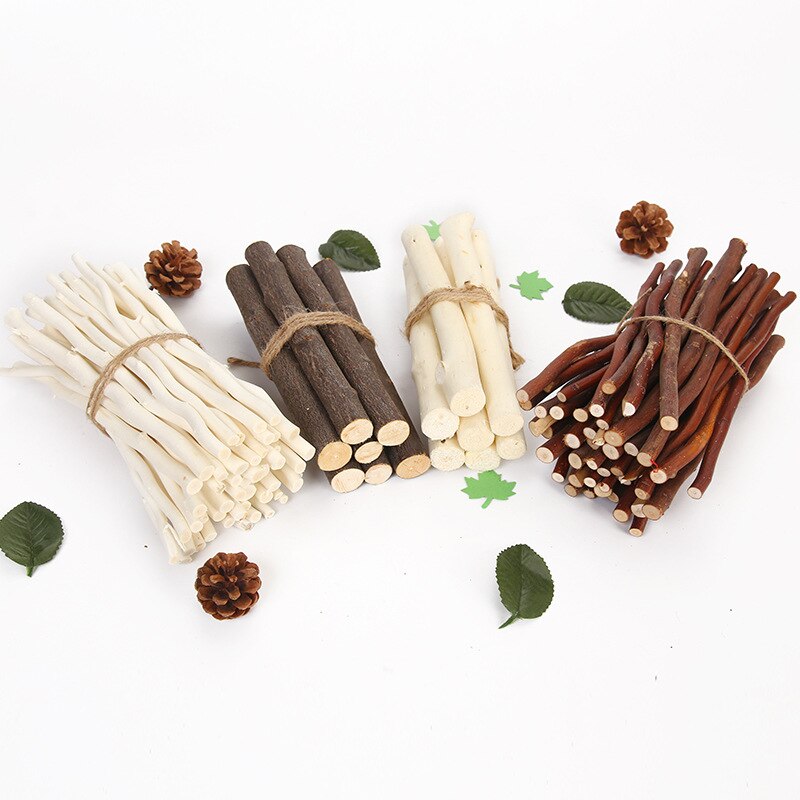 50 Stuks Houten Stok Natuurlijke Tak Boomschors Log Schijven Sticks Diy Ambachtelijke Benodigdheden Voor Bruiloft Party Schilderij Decoratie