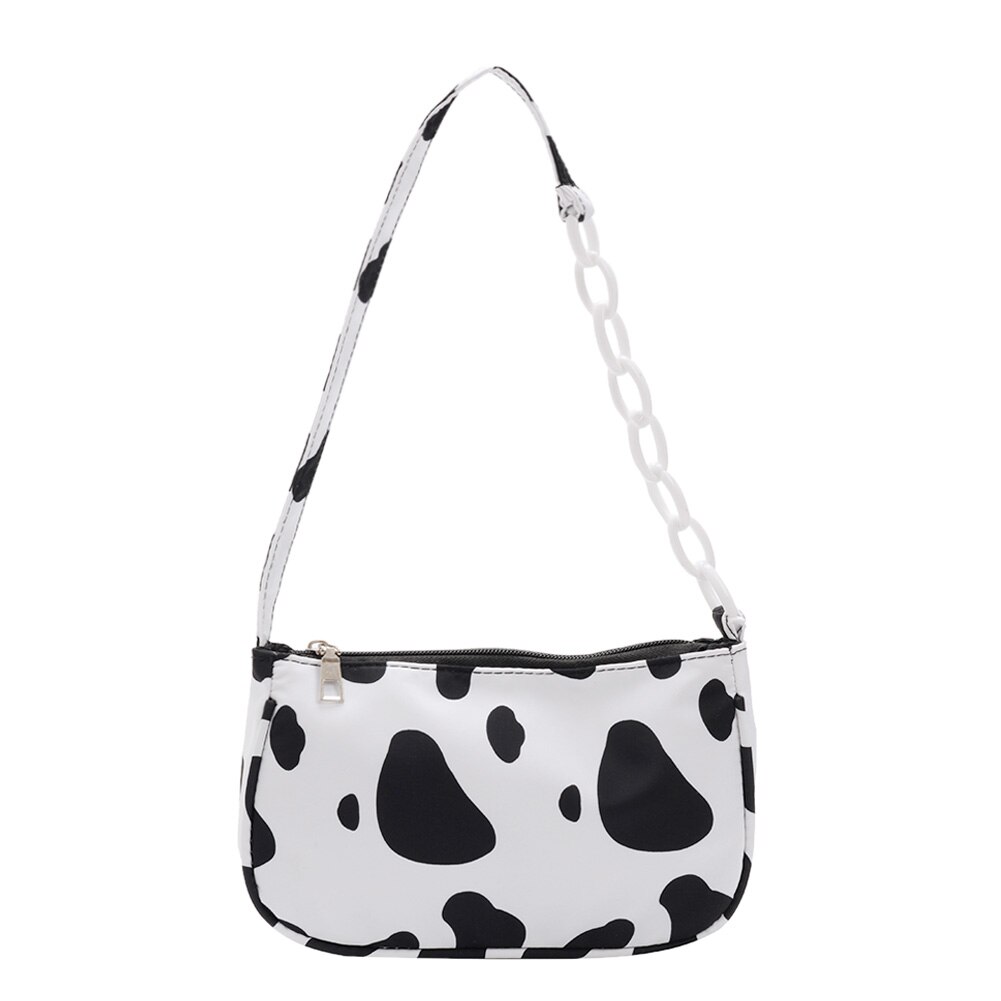 Frauen lässig Nylon Handtaschen Geldbörse Damen Kuh Milch Reißverschluss Totes Schulter Taschen Jugend Damen Einfache Vielseitige Tasche: A