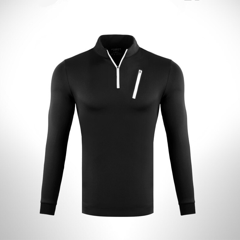 Neue! PGM Golf Kleidung männer Herbst und Winter Kleidung Langarm T-Shirt Warme Jacke Postleitzahl Kragen: Schwarz / XXL