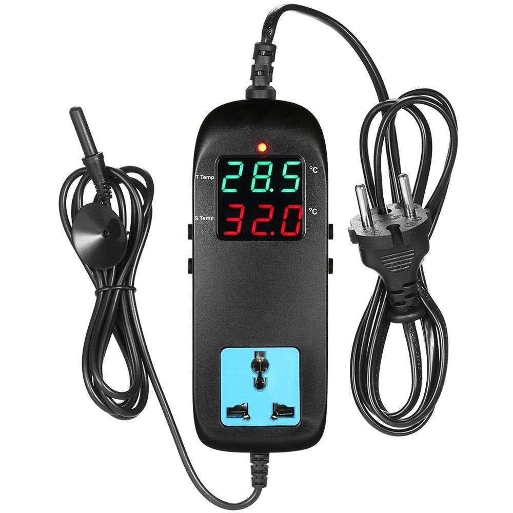 Electronic Thermostat LED Digital Display Breeding Temperature Controller Thermocouple Thermostat with Socket AC 90V～250V