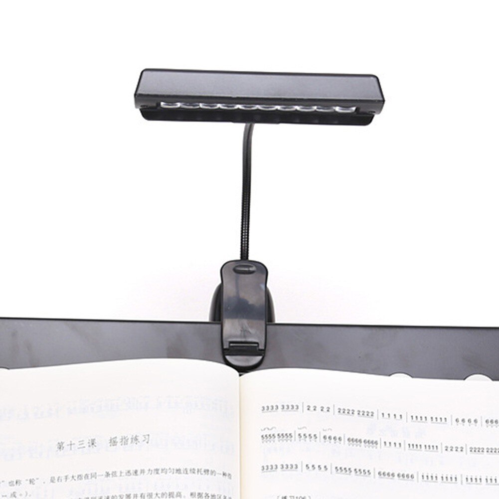10 LED USB Light Clip-on For Music Stand Portable Flexible Gooseneck Eye Protection Reading Book Bed Reading Desktop Lamp