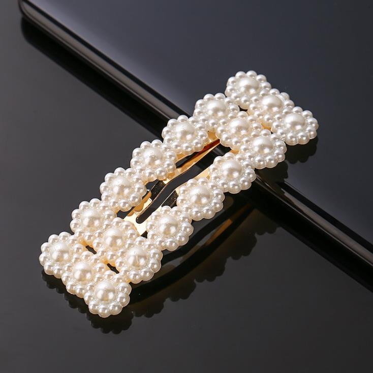 imitation pearl hairpin women's girl handmade pearl flower hairpin hair accessories: 12