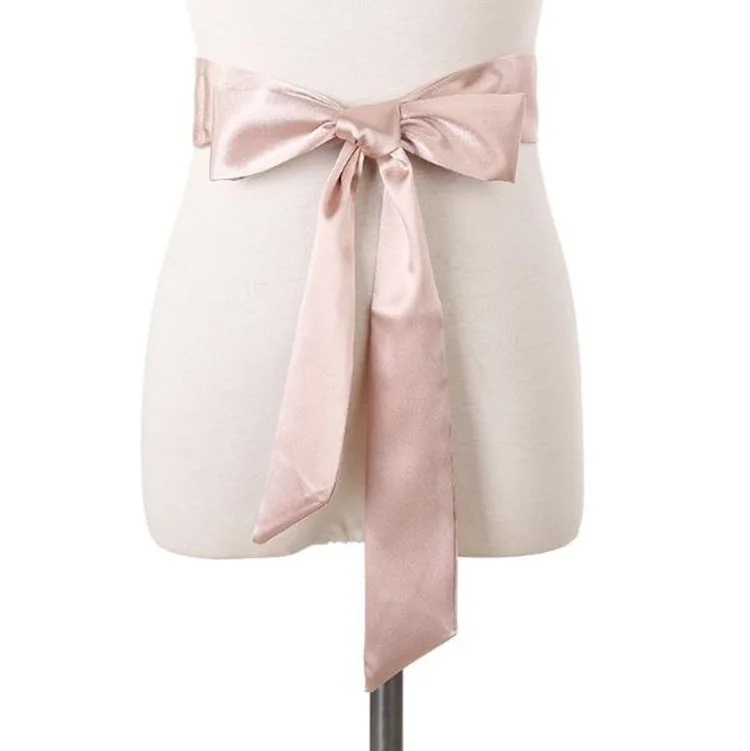 Accesorios de ropa suave para mujer, cinturón de bufandas de seda, cinta de Color sólido para vestido, bufanda larga de gasa para mujer, cinturones con lazo de 180cm: Verde militar