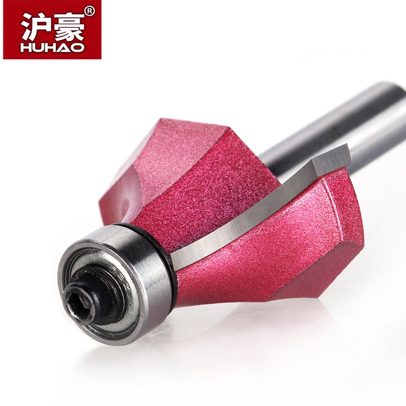 HUHAO 1pcs 8mm Shank Round-Over Router Bits for wood Woodworking Tool endmill with bearing milling cutter Corner Round Over Bit