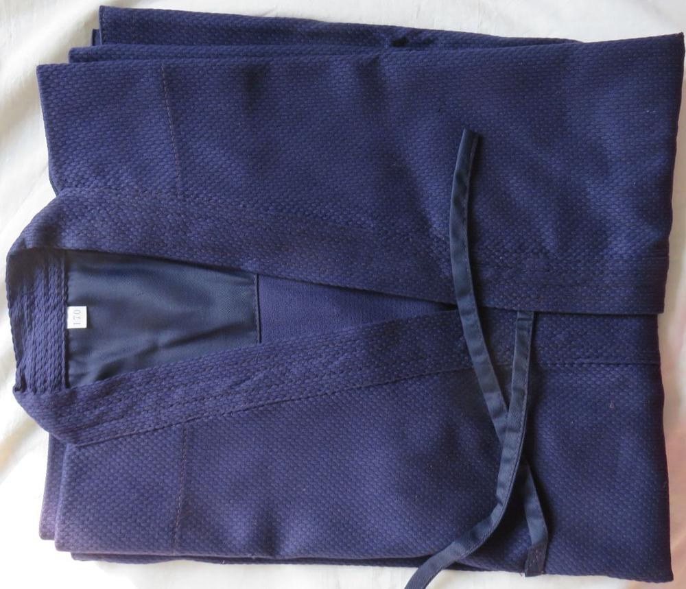 Altura 155 ~ 200cm UNISEX de de algodón puro hakama uniformes de Kendo Tops kung fu hapkido trajes de ropa azul/blanco