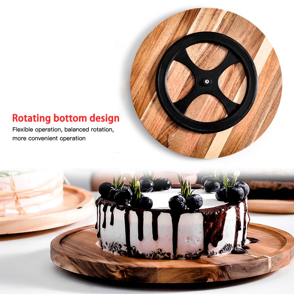 Round solid wood rounded walnut wood wooden fruit plate wooden saucer tea tray dessert dinner breakfast plate tableware set