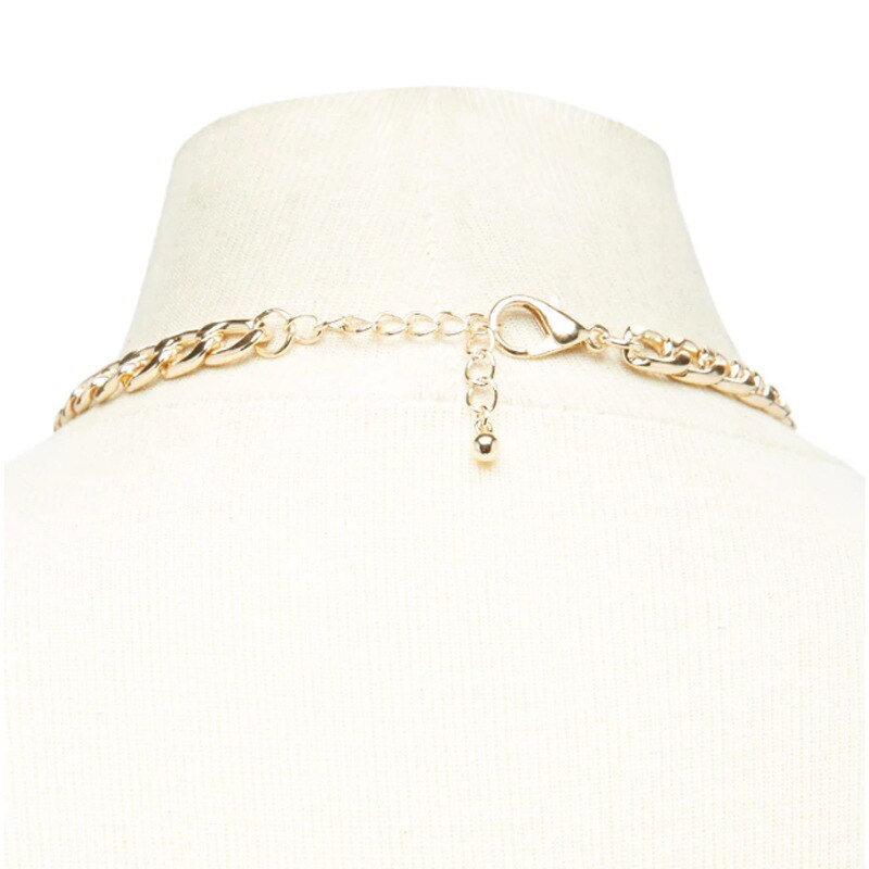 Cadena de Cuello estilo europeo y americano exagerado, collar de clavícula de cadena simple, accesorios de de cumpleaños para mujer