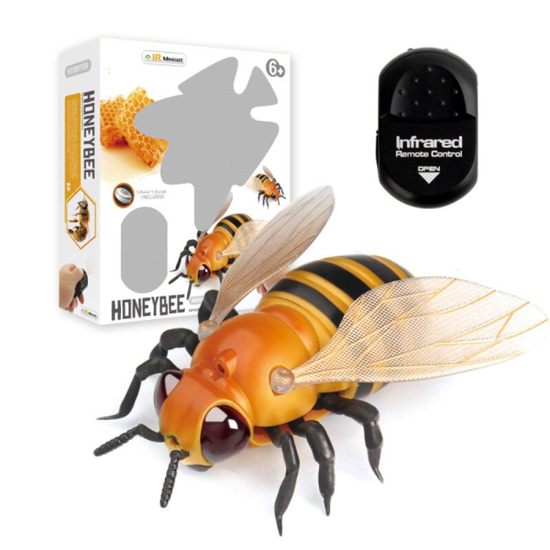 RC Animal Robot Antistress Insect Toys Infrared Simulation Spider Bee fly mantis Electric Toy for Children Prank Insects pet toy: bee