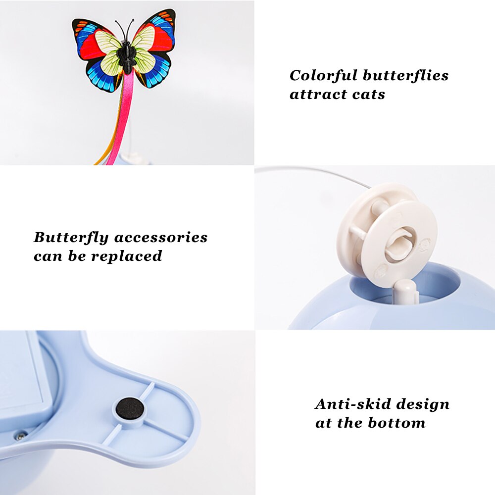 Electric Cat Teaser Toy Smart Spinning Automatic Interactive Funny Stick Training Amusement Interesting Kitten Toys Supplies