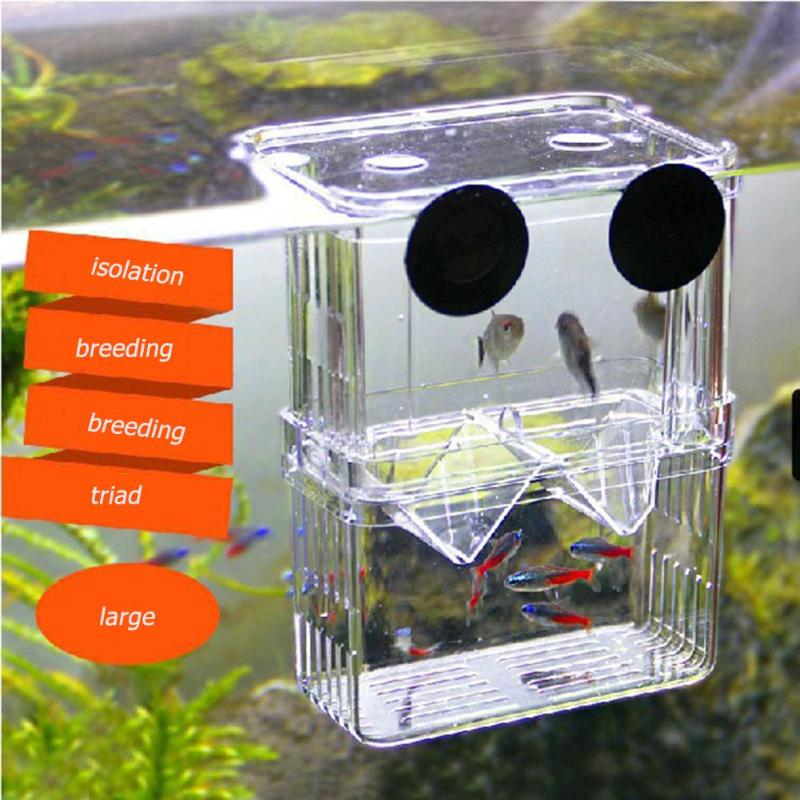 Aquarium Incubator Box Acrylic Fish Tank Breeding Box Aquarium Double Guppies Hatching Incubator Reptile Cage Turtle House