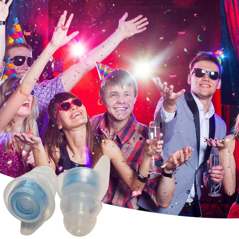 1 Paar weiche Silikon-Ohrstöpsel, Gehörschutz, wiederverwendbar, professionelle Musik-Ohrstöpsel, Geräuschreduzierung für Schlaf, DJ, Bar-Bands, Sport