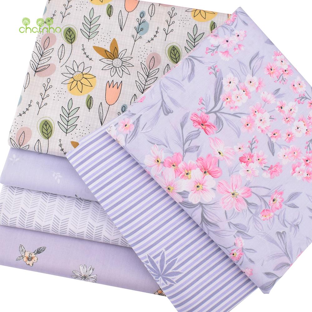 Chainho, Grijs Bloemen Serie, Gedrukt Twill Katoen Stof, patchwork Doek Voor Diy Naaien Quilten Baby & Kind Materiaal, 100x160cm