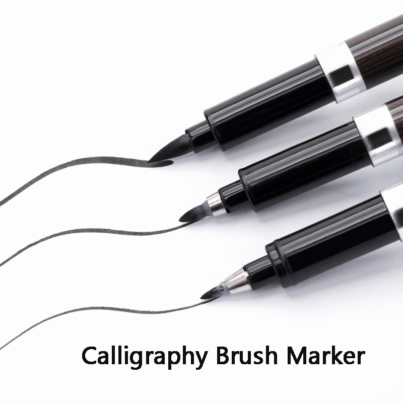 Sipa Water Black calligraphic Marker flexible soft pens for cd Brush Pen ultra fine calligraphy drawing fineliner