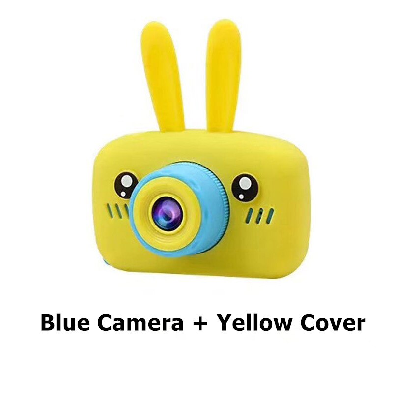Kids Digital Camera - 1080P HD Video - Cartoon Toy Camera for Girls Boys - 2" Screen, 4-32GB Storage: Yellow / With 16G SD Card