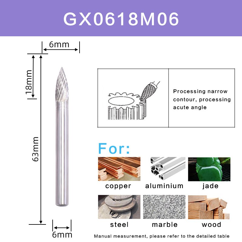 1Pc GX Type Carbide Alloy Rotary File Double Slot ... – Vicedeal