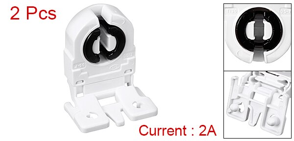 uxcell 2-10pcs 2A T8 Socket G13 Base Fluorescent Lamp Holder Light Accessory Parts White