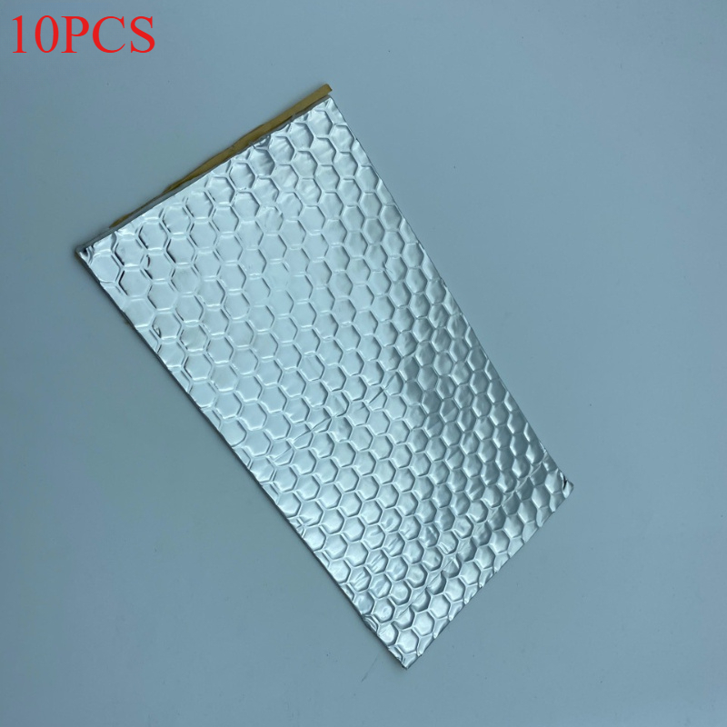 10 stuks butylrubber schokabsorberende en geluidsisolatieplaat, zelfklevende dempingsplaat, thermische isolatie en ruisonderdrukking: Zilver