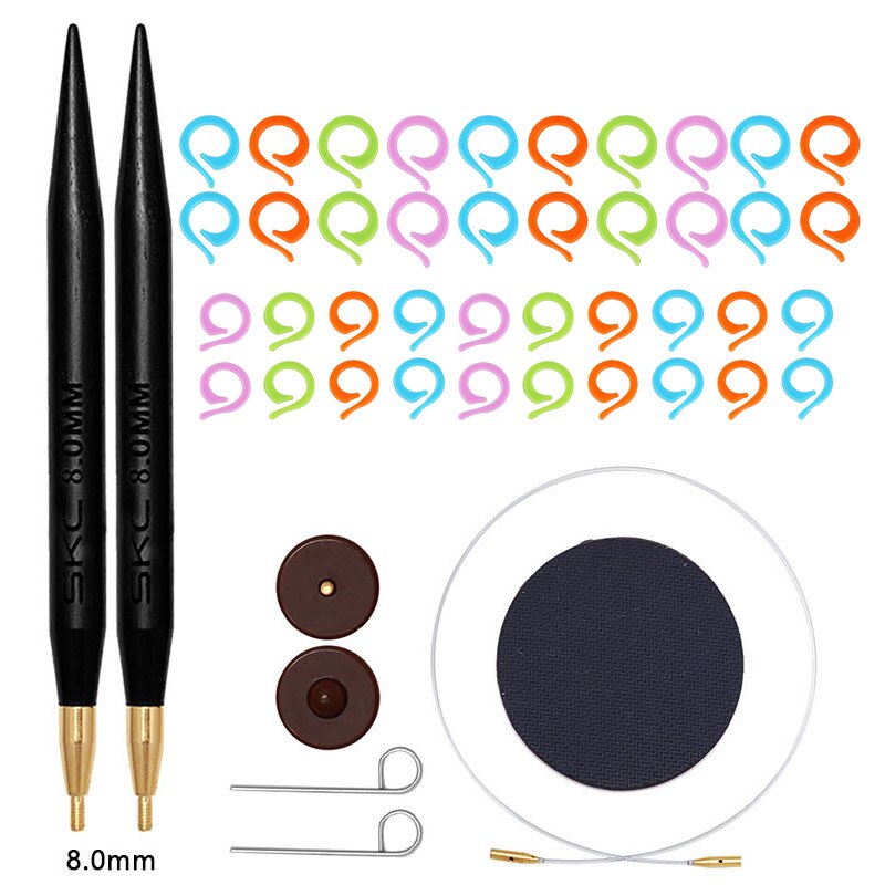 Nonvor Skc Set 60Cm Verbindingslijn Multi-Size Sandelhout Naalden Rondbreinaalden Trui Breien Tools Accessoires: 8.0mm