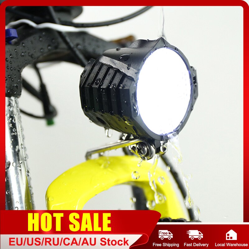 Elektrische Fiets Led Koplamp 12W 36V 48V Waterdichte E Bike Front Light Zaklamp 4 Verlichting Met Hoorn voor Ebike