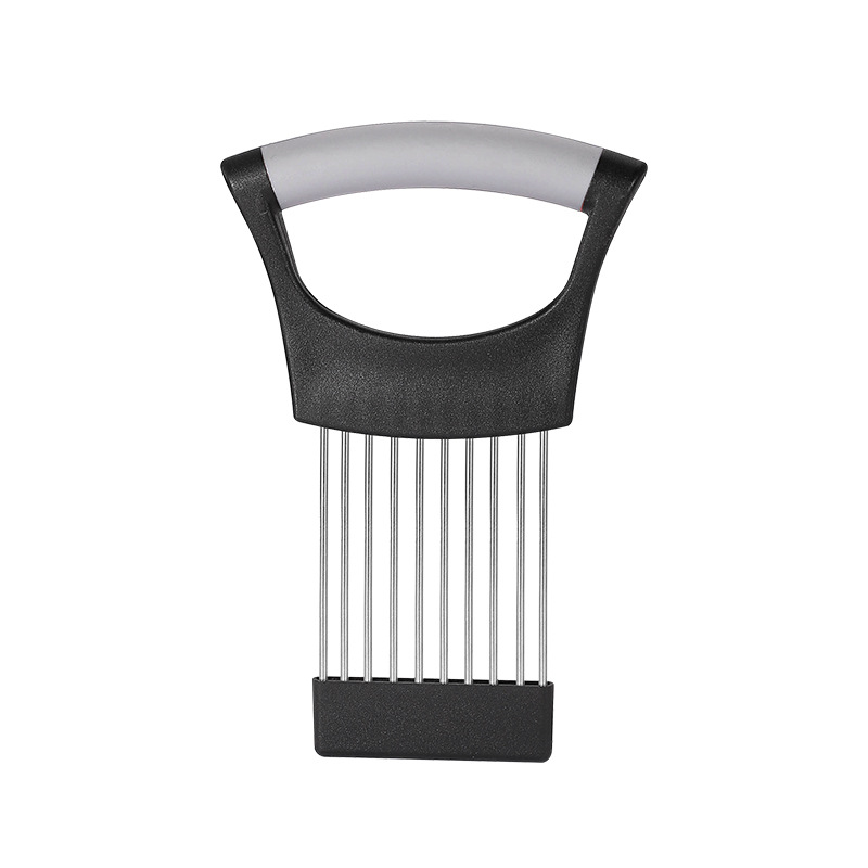 Onion Fork Slicer Stainless Steel Loose Meat Needle Tomato Potato Vegetables Fruit Cutter Safe Aid Tool Kitchen Gadgets: light yellow