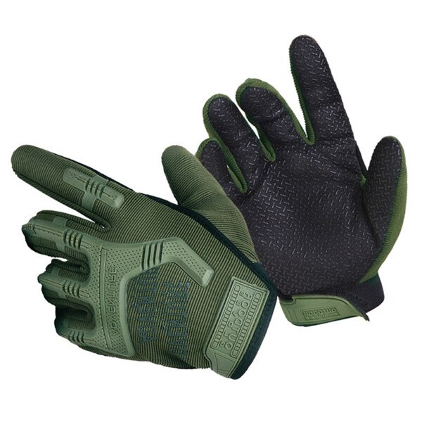 Helfinger cykelhandsker sport anti-skrid gel pad motorcykel mtb landevej cykel cykel vinter camouflage army handsker: Grøn