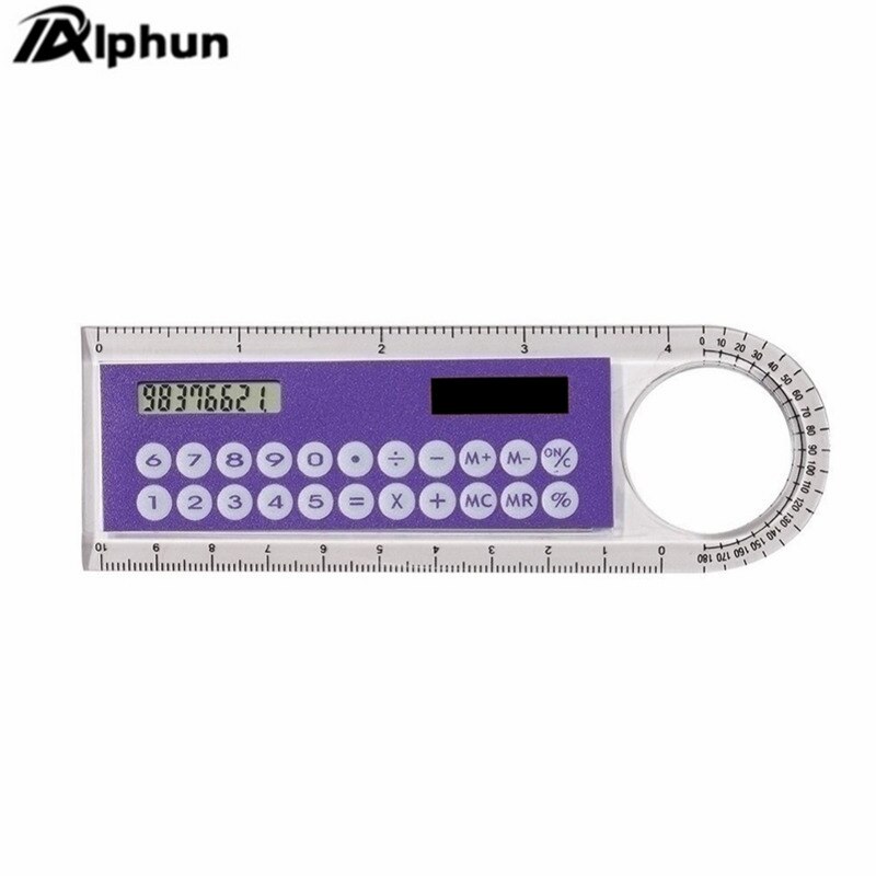 Kleurrijke Mini Draagbare Zonne-energie Calculator Student Zonne-energie Rekenmachine Liniaal Kantoorbenodigdheden Childrens Tool TSLM2