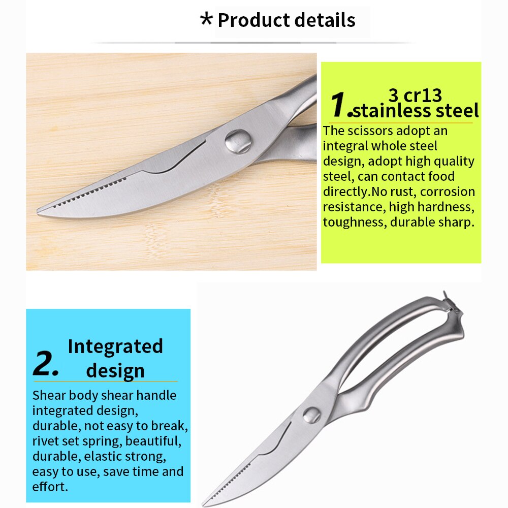 Rvs Shears Tool Thuis Keuken Schaar Voor Kip Gevogelte Vis Vlees Groenten Kruiden BBQ