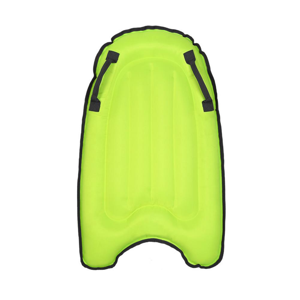 PortableInflatable Surfboard Solid Color Buoy Kickboard With Handle Foldable Surfboards Swimming Pool Beach Floating Mat: Light Green
