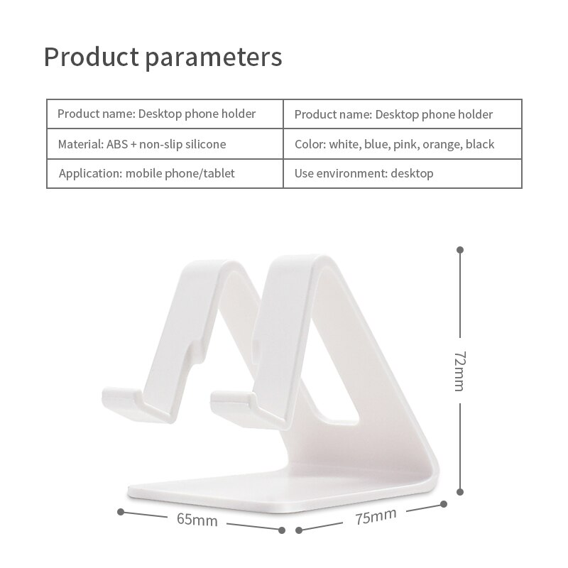 Soporte de escritorio para teléfono móvil, base triangular de plástico para iPhone Xsmax, Huawei P30, Xiaomi Mi9