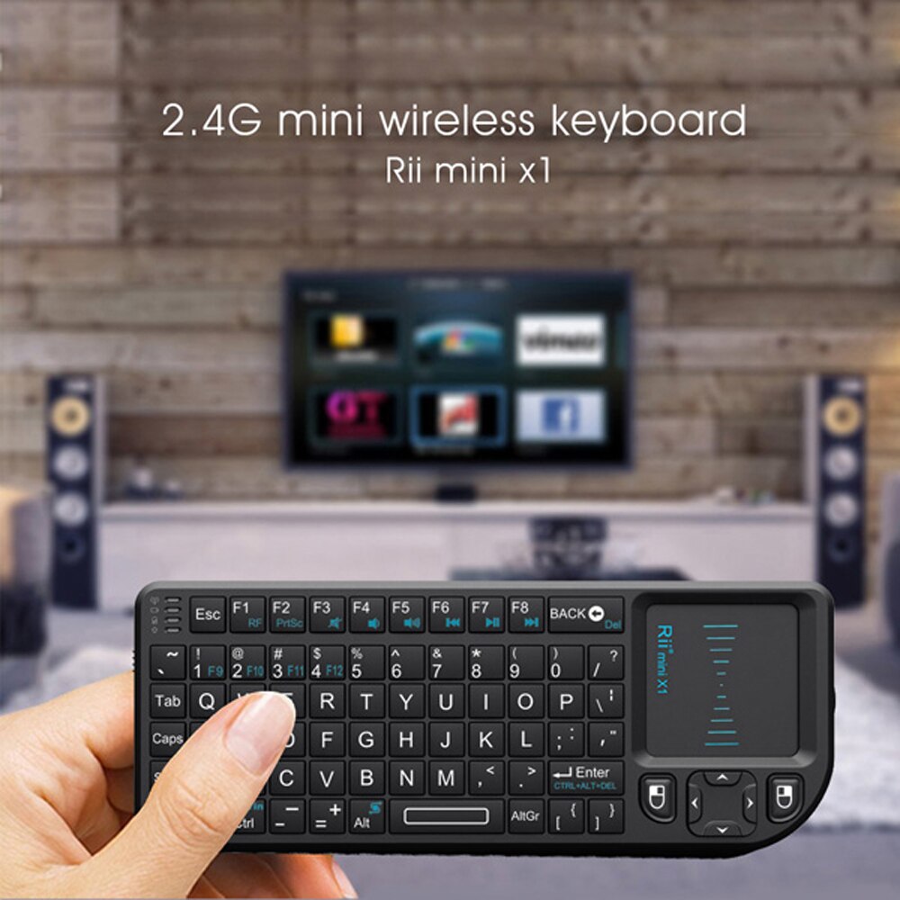 Original Rii Mini X1 Wireless Keyboard 2.4G Air Mouse Keyboards Handheld Touchpad gaming keyboard for phone smart tv box android